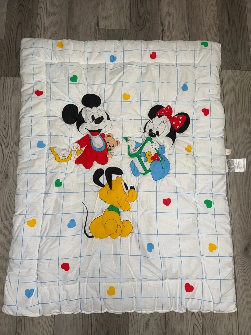 Vintage 1984 Disney baby quilted crib blanket Dundee